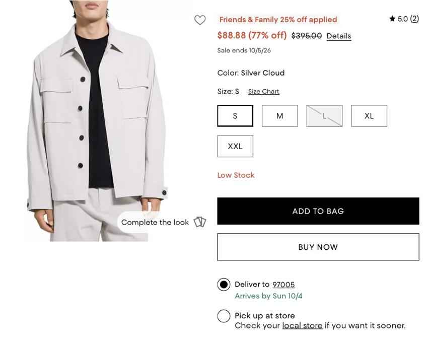 블루밍데일즈 띠어리 린넨 필드 자켓 $75.55 (L 제외 풀사이즈)