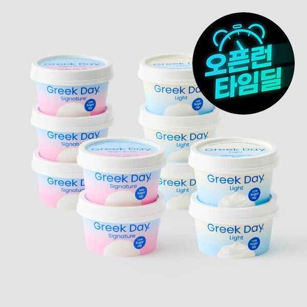 [지마켓(멤버십)]<대박 딜>그릭데이 꾸덕한 그릭요거트 시그니처100g 5개+라이트100g 5개 (24450원)