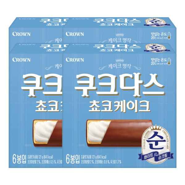 크라운 쿠크다스 쵸코케이크 121G 4개
