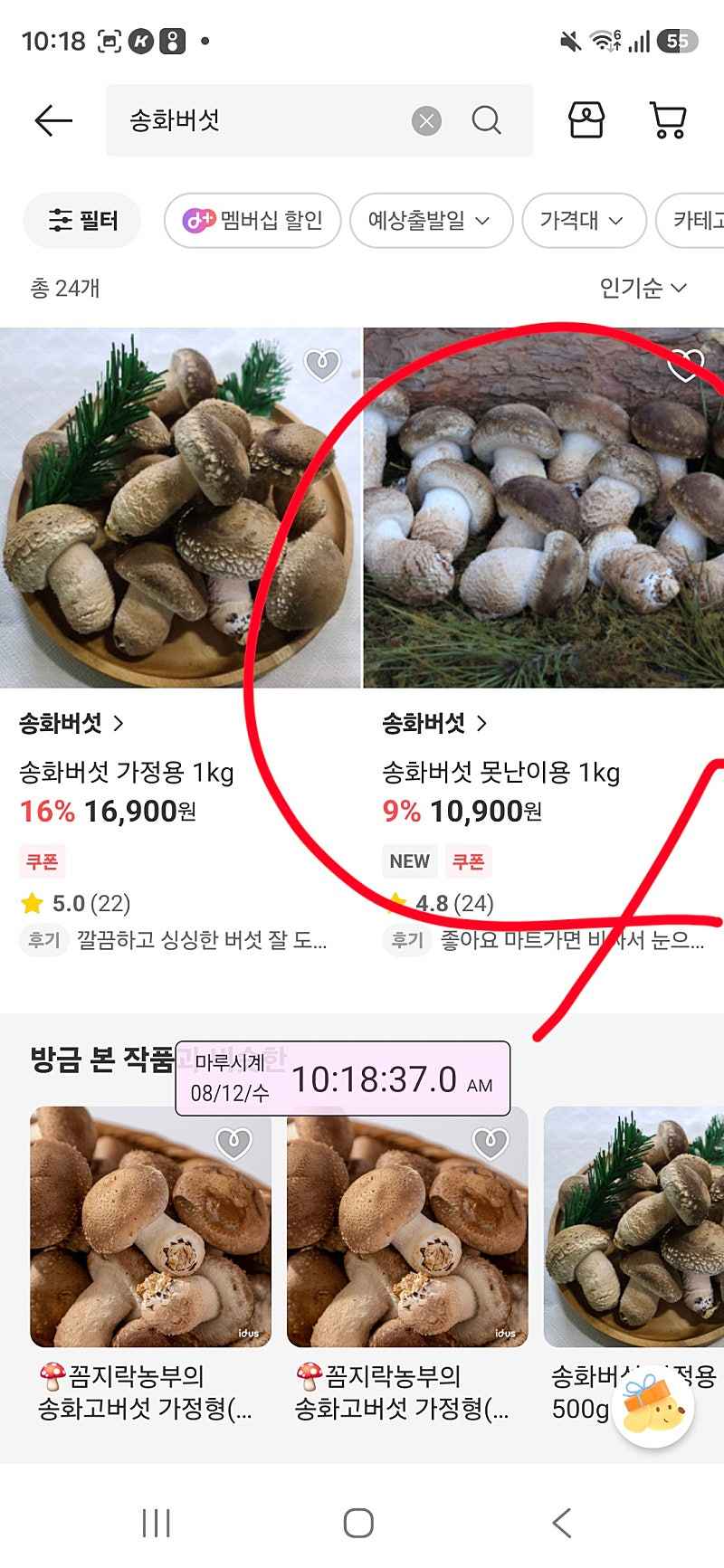 아이디어스 못난이 송화버섯 1kg 5900원 초핫딜