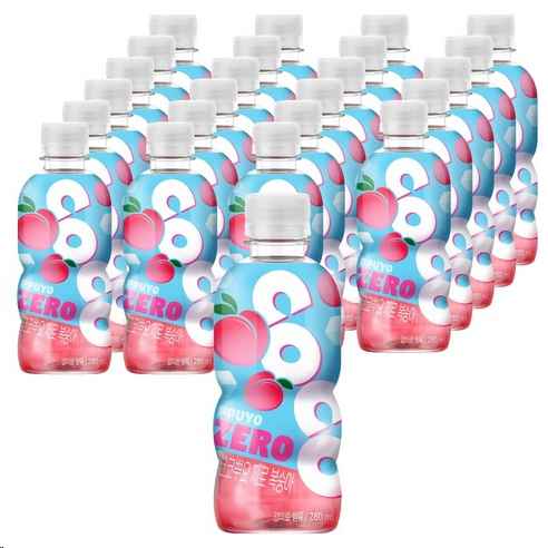 뿌요 팔도 코코뿌요 제로 복숭아, 280ml, 24개