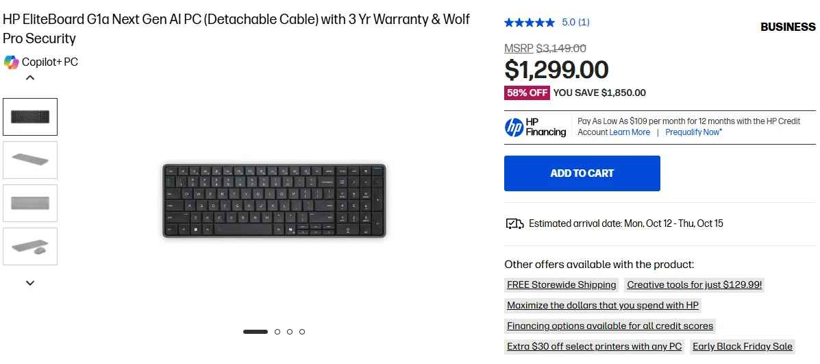 HP EliteBoard G1a [배송대행 필요] ($1,299/무료)