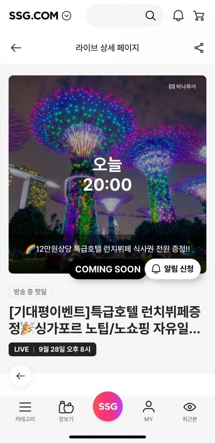 하나투어 싱가포르 5일 세미팩/에어텔