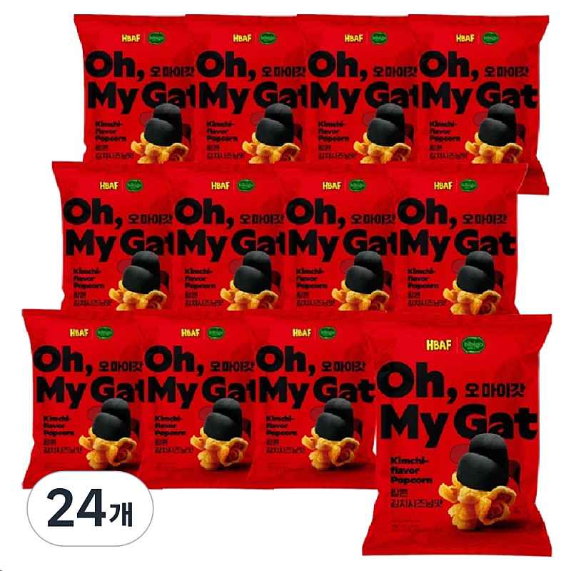 초특가 [ㅋㅍ] 바프 오마이갓 팝콘 김치시즈닝맛, 80g, 24개 (18,150원)