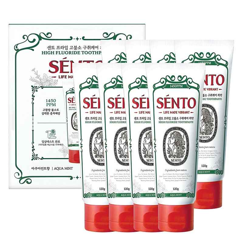 [토스] 센토 프라임 고불소 구취케어 치약 아쿠아민트향, 120g, 8개 (14900원)