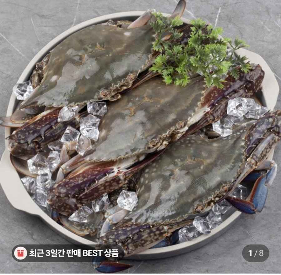 서해안 활 숫 꽃게 1kg 3-5미 (8,700원/4,000)