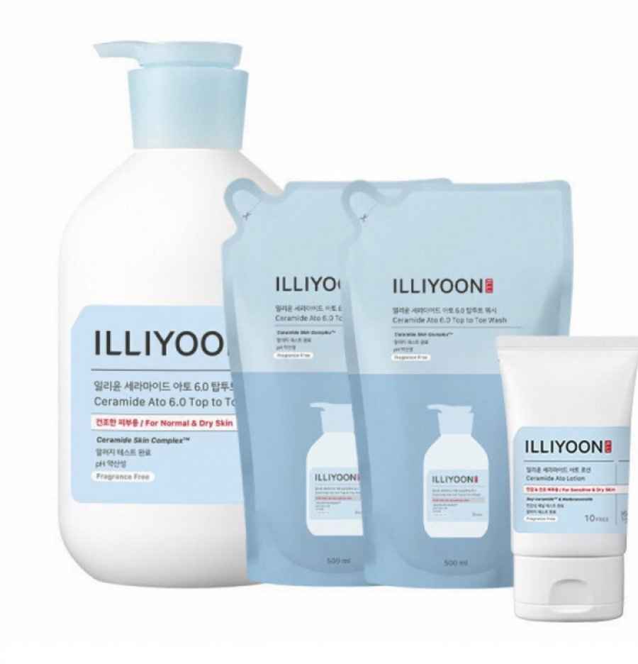 일리윤 세라마이드아토6.0탑투토워시 1000ml+리필 500ml 2개 +아토 로션 50ml 1개 (21,090원/무료)
