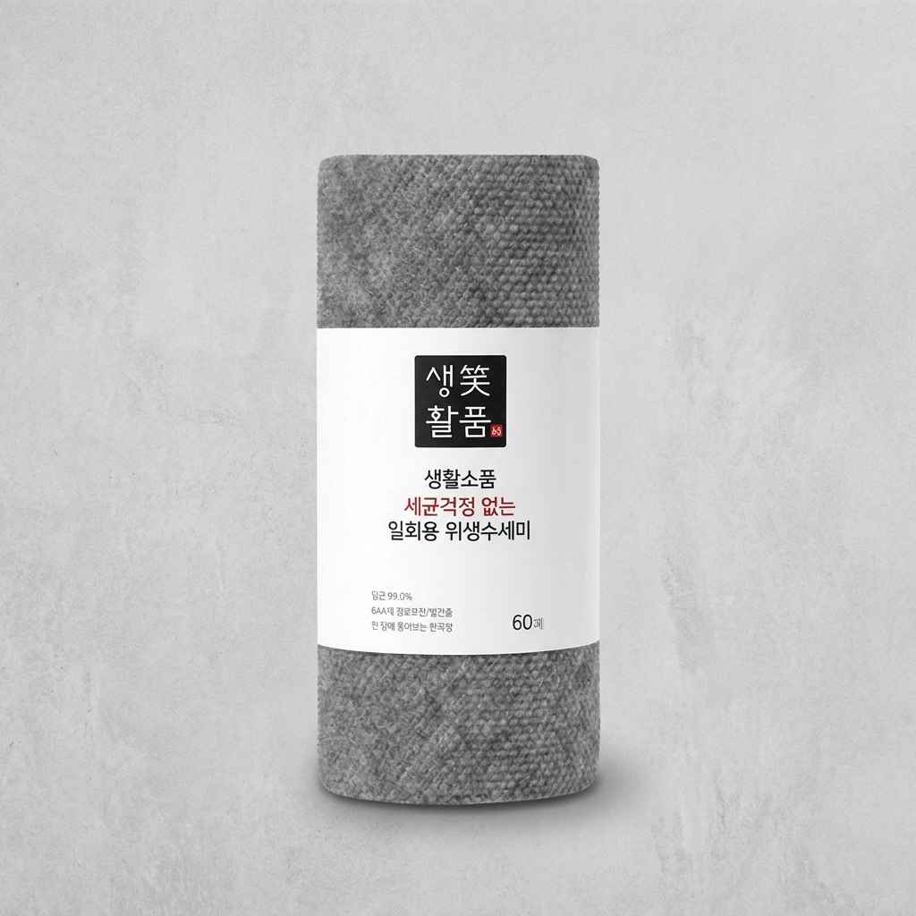 생활소품 세균 걱정 없는 일회용 위생수세미 그레이60매X4개 총240매 (8,900원/무료배송)