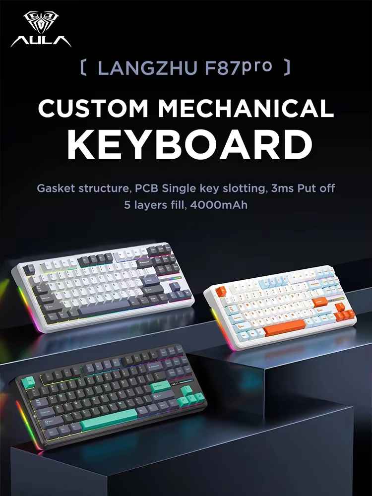 AULA F87 Pro 독거미 유무선 기계식 키보드 ($26 코인)