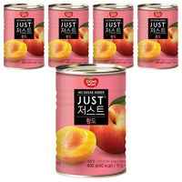 동원 JUST 노슈가 황도 2절 통조림, 400g, 6개