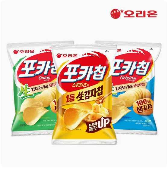 [롯데온] 오리온 햇감자 포카칩3종세트(3종15봉,오리지널5+어니언5+스윗치즈5) (15,710원)