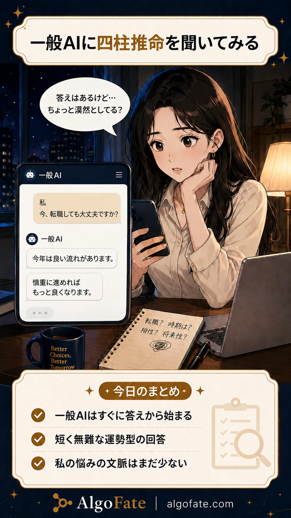一般的なAIに四柱推命を聞いてみた ― 漠然とした運勢より選択の基準