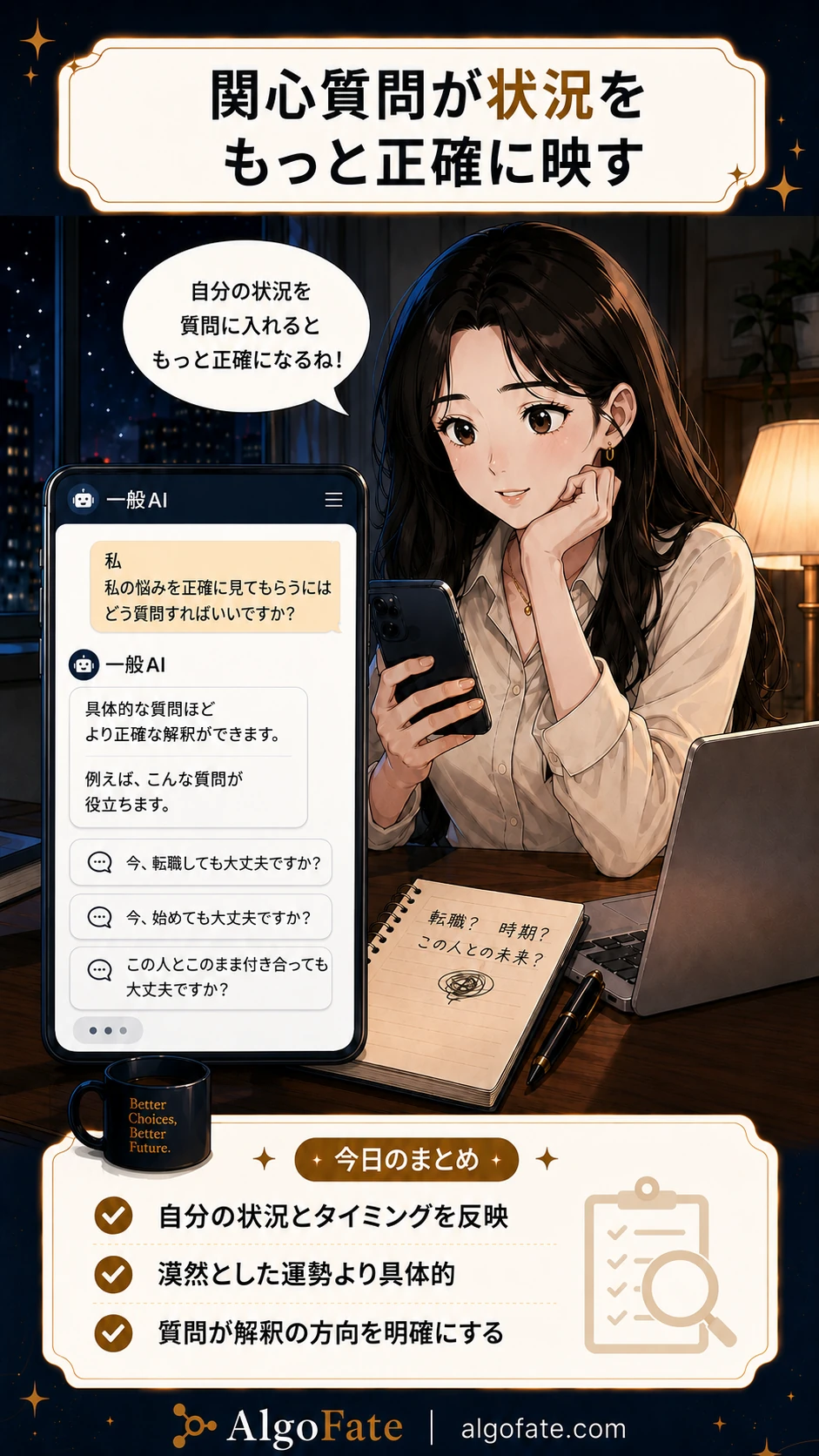 主な関心カードが方向性を示す