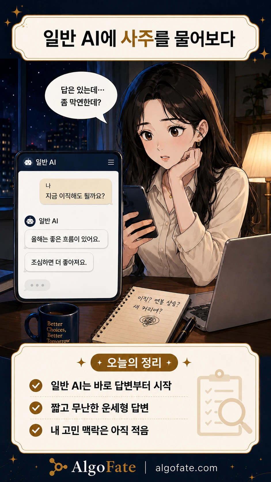 일반 AI에 사주를 물어보다 - 막연한 운세보다 선택 기준