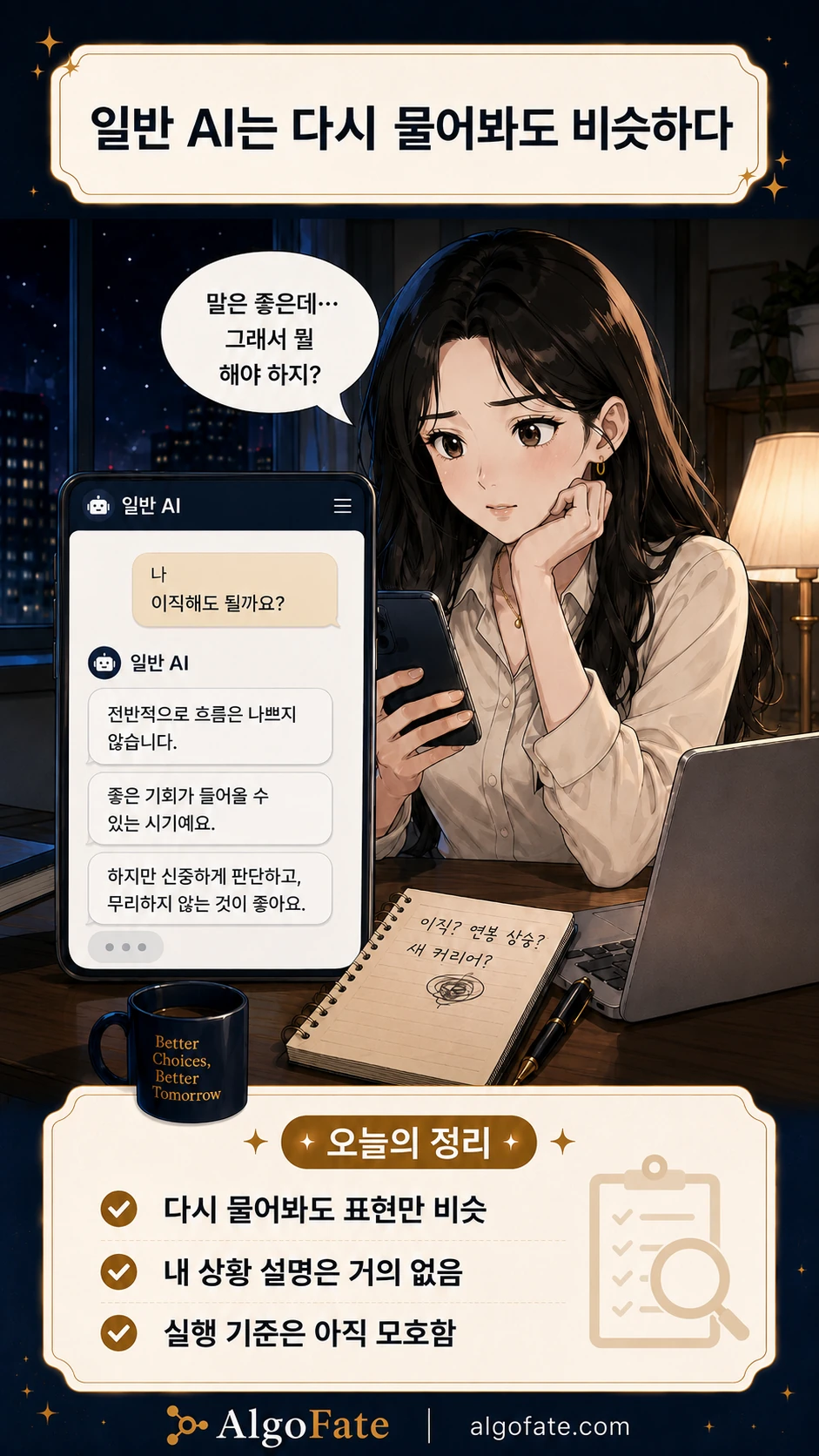 AlgoFate는 선택 기준의 답을 준다