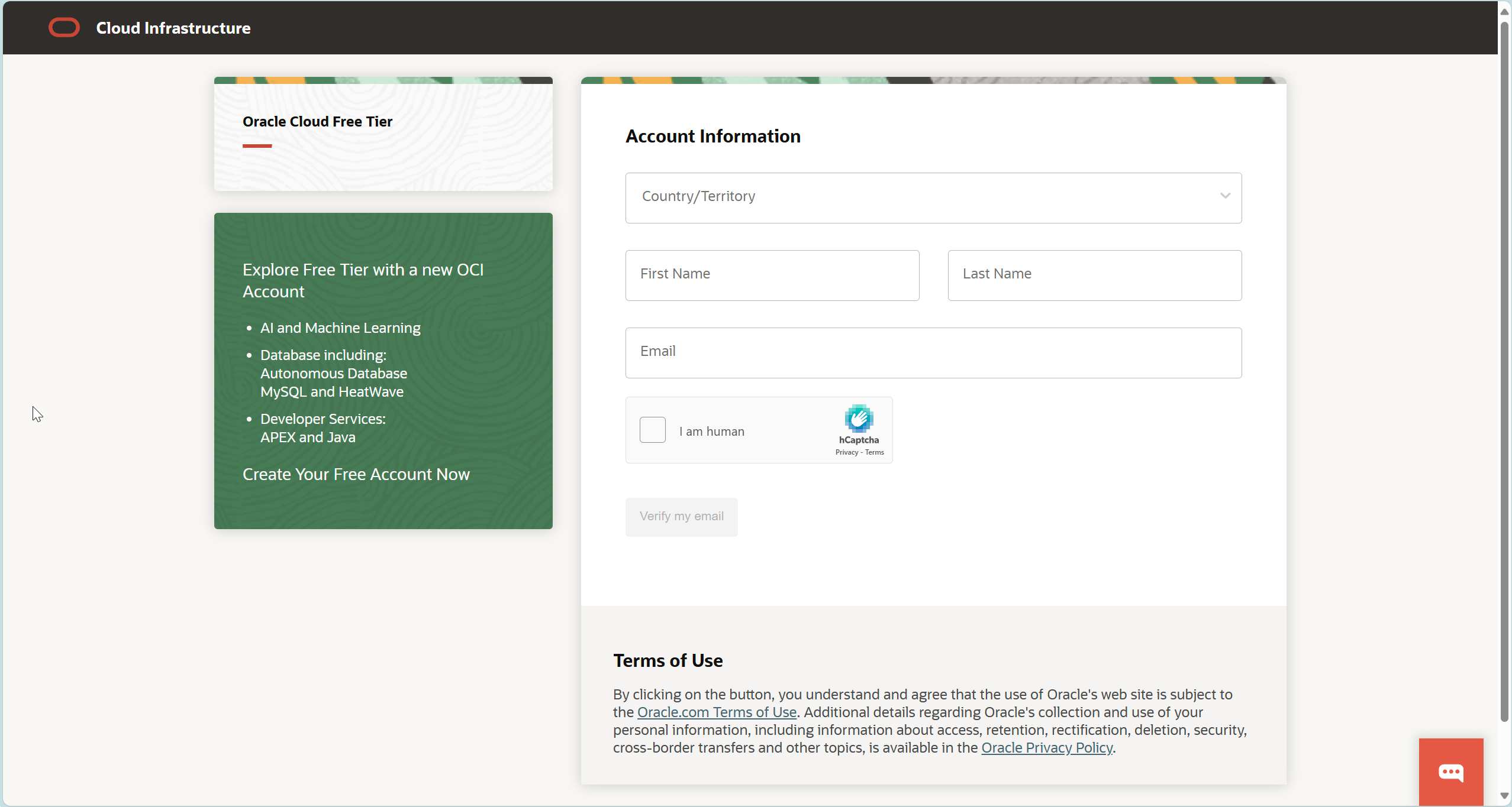 OCI - Account Information