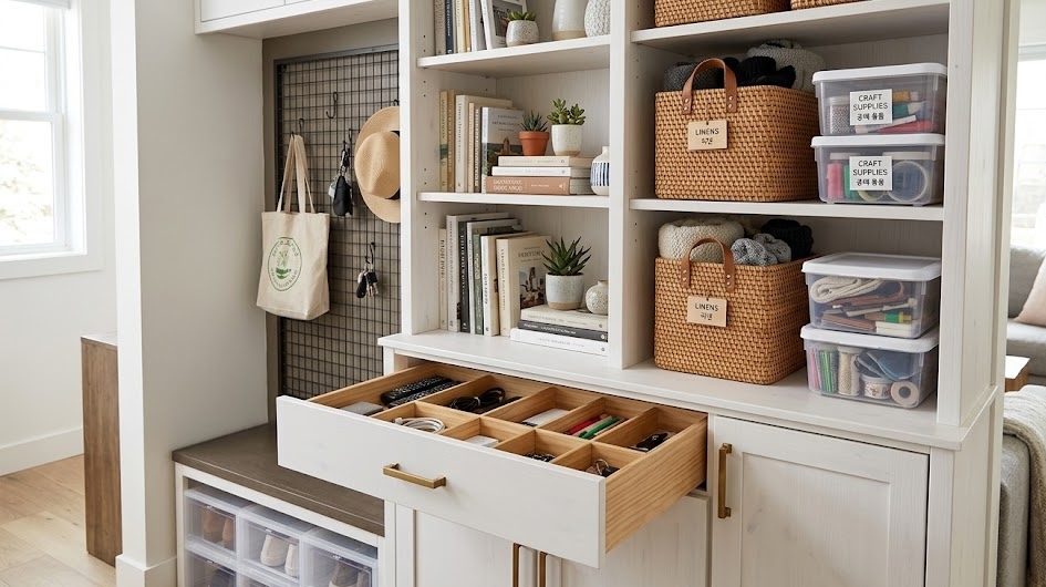 좁은 원룸 넓게 쓰는 수납방법: 같은 평수도 2배 넓어 보이게 만드는 비법