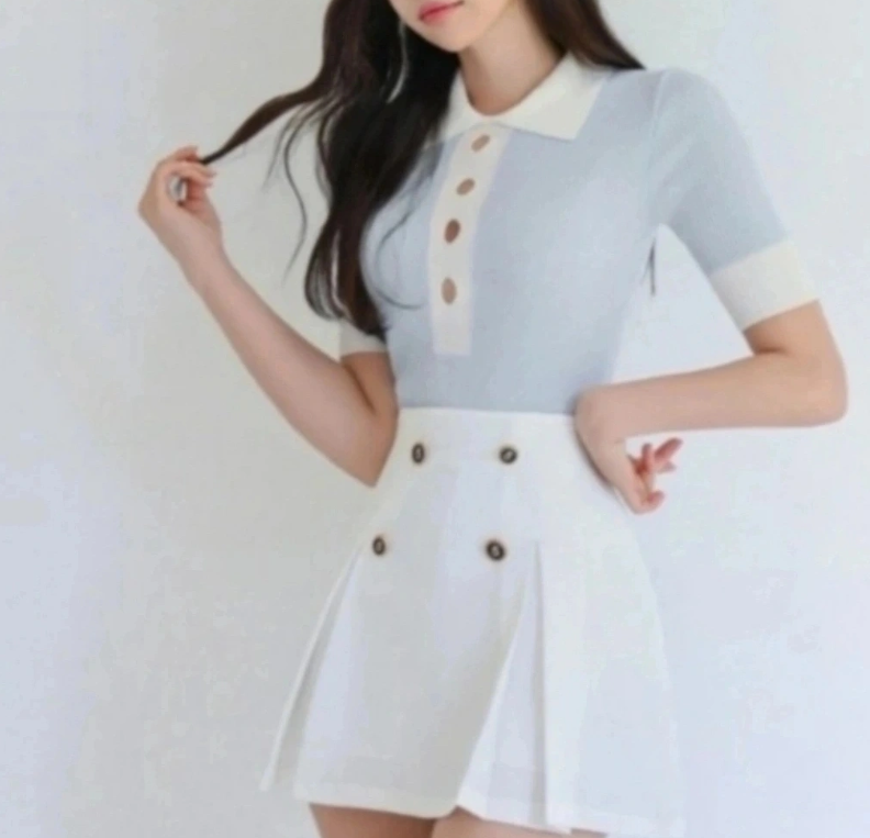 화이트스커트 s새상품