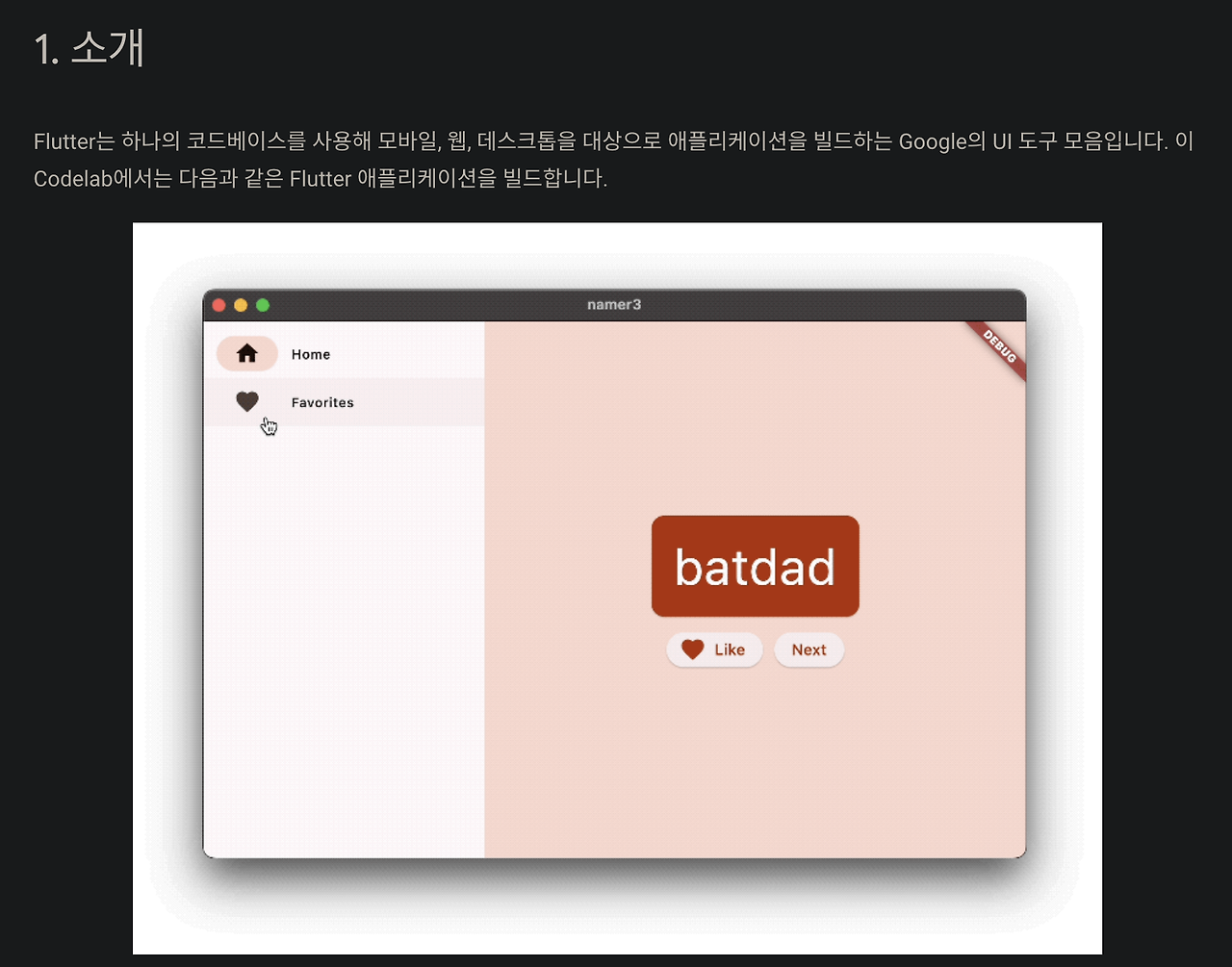 [Go To Learn] Flutter CodeLab 회고_첫 번째 Flutter 앱
