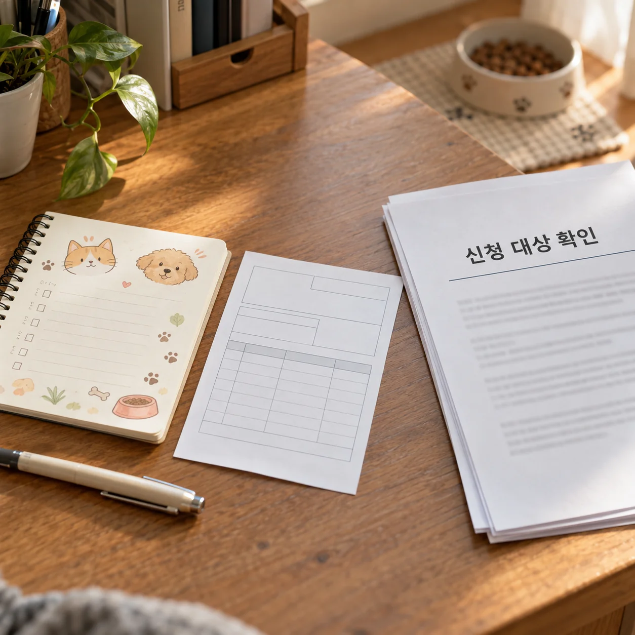 반려동물 진료비와 정책 문서를 구분해 확인하는 책상