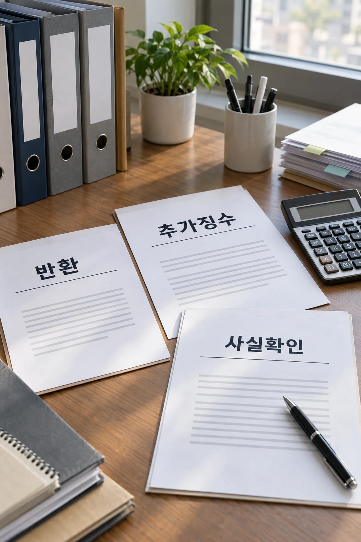 반환과 추가징수 위험을 검토하는 노무 담당자의 서류