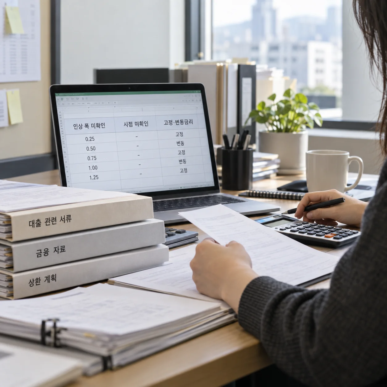 자금 위험 판단에 필요한 미확인 조건을 점검하는 재무 담당자