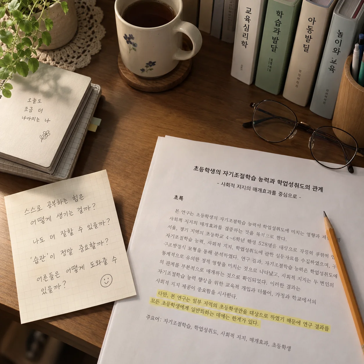 질문 메모와 논문 한계 문장을 비교해 읽는 장면