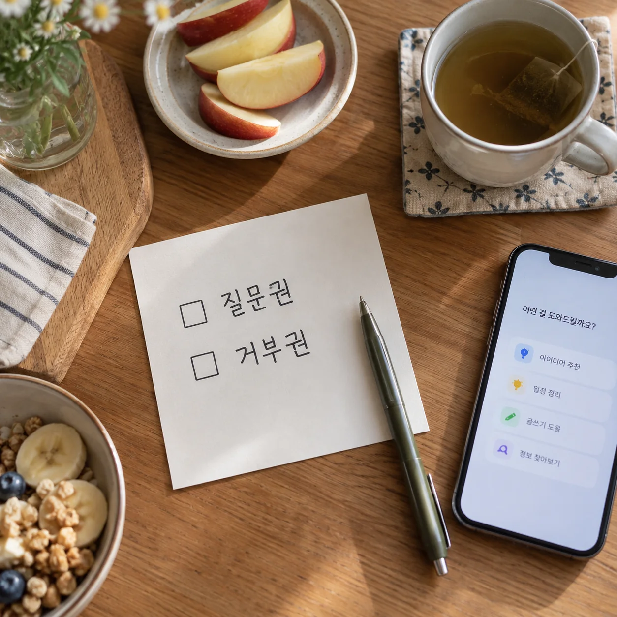질문 조건과 거부 기준을 직접 적어 둔 생활 속 판단 메모
