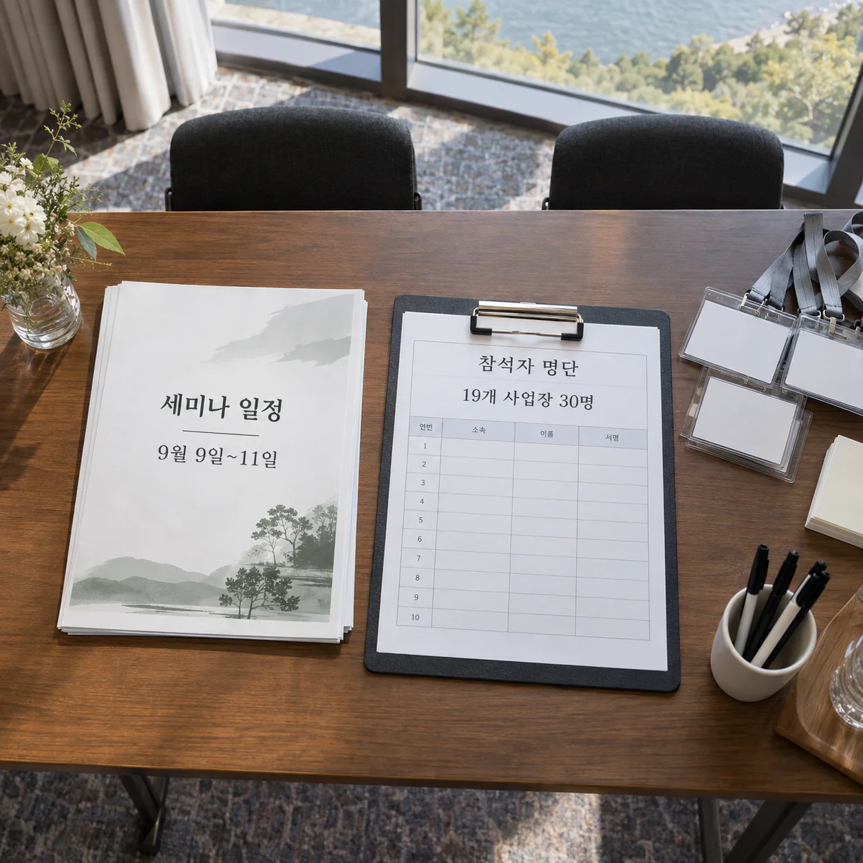 교육 일정과 참여 규모가 정리된 세미나 안내 자료