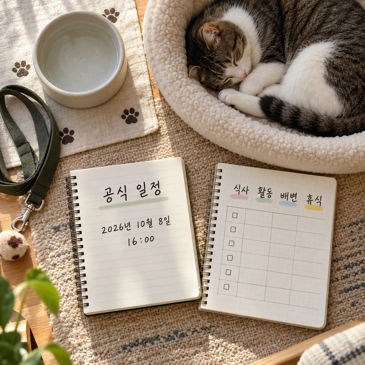 정책 일정 기록과 반려동물 일상 관찰을 분리한 노트