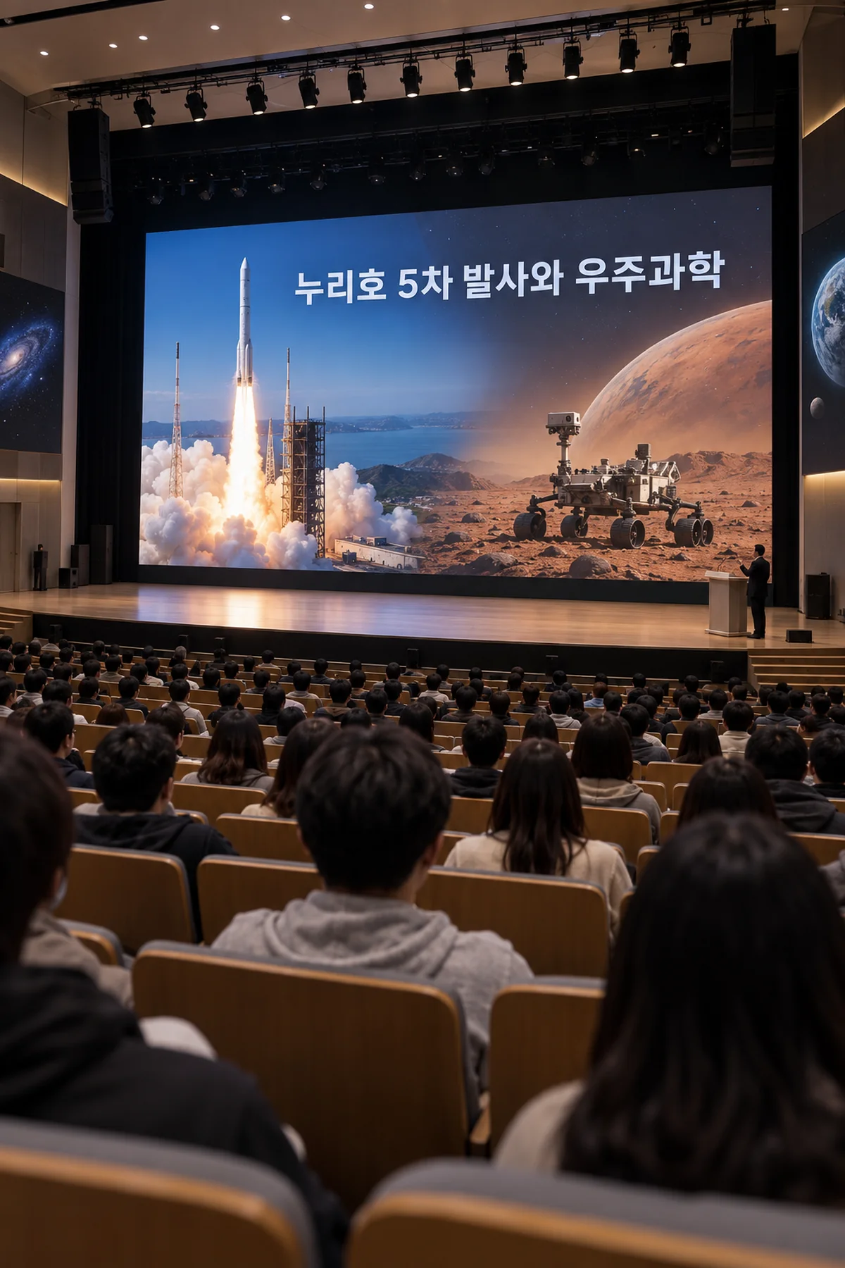 우주과학 토크콘서트를 듣는 행사 참가자들