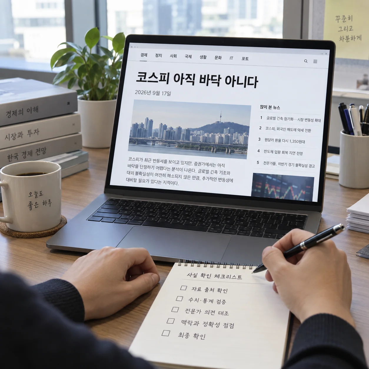 등록일과 인용 문구를 분리해 확인하는 기사 검토 화면