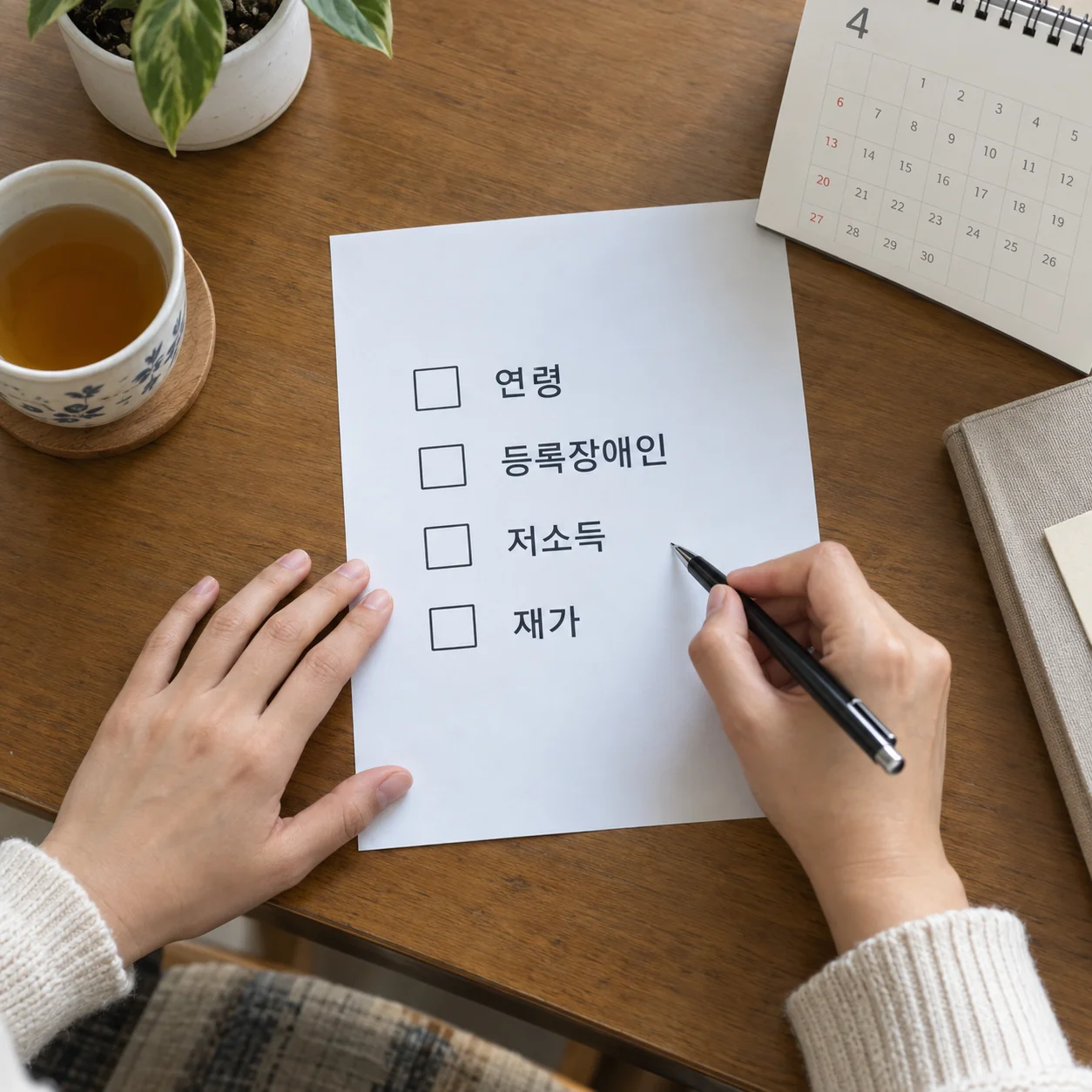 연령과 자격 조건을 함께 확인하는 서류와 메모