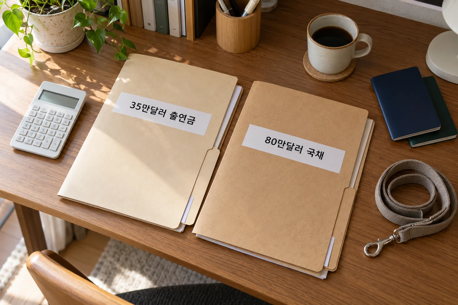 투자 시민권의 두 선택지를 비교하는 한국 가정의 책상
