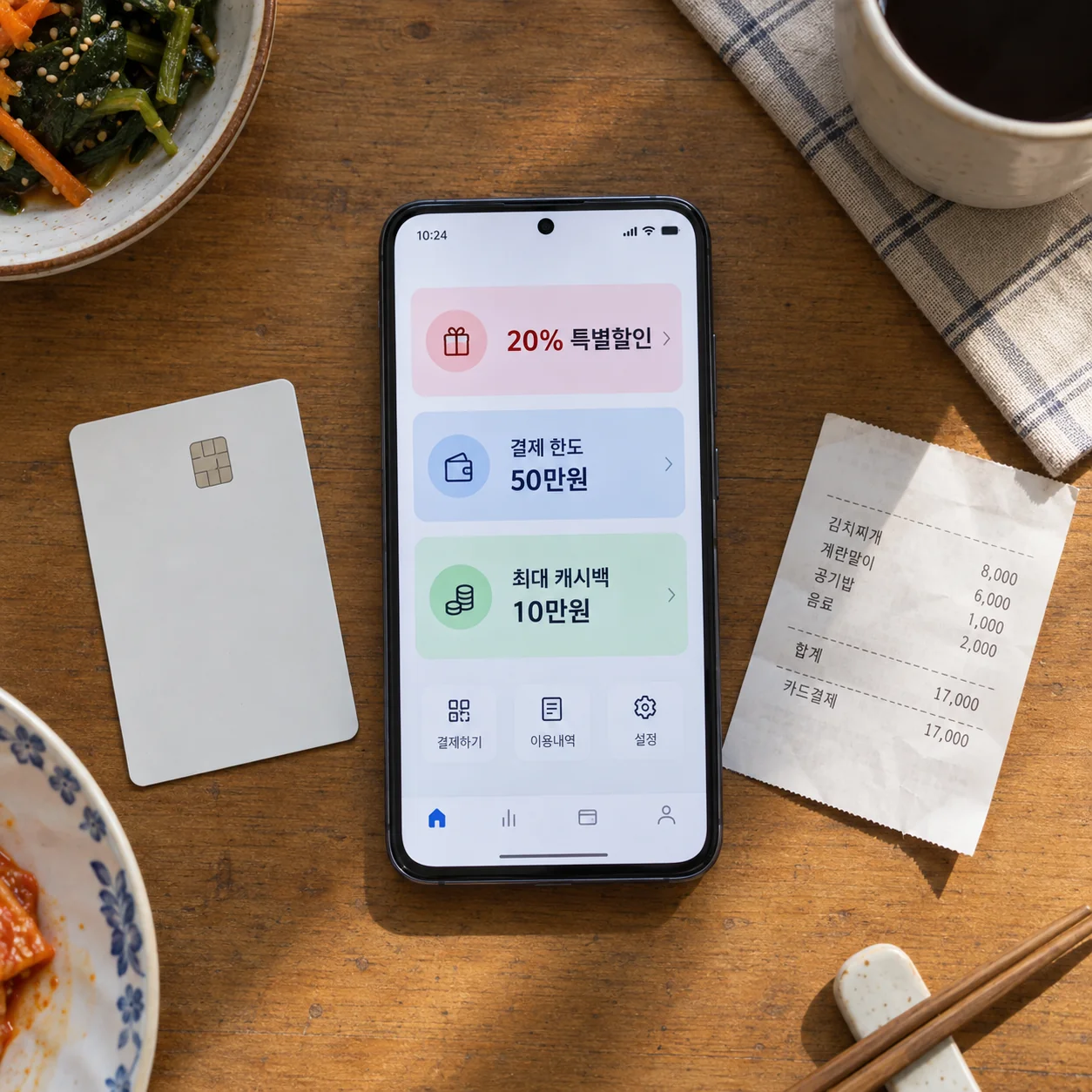 앱 화면의 20% 특별할인과 50만원 한도 안내