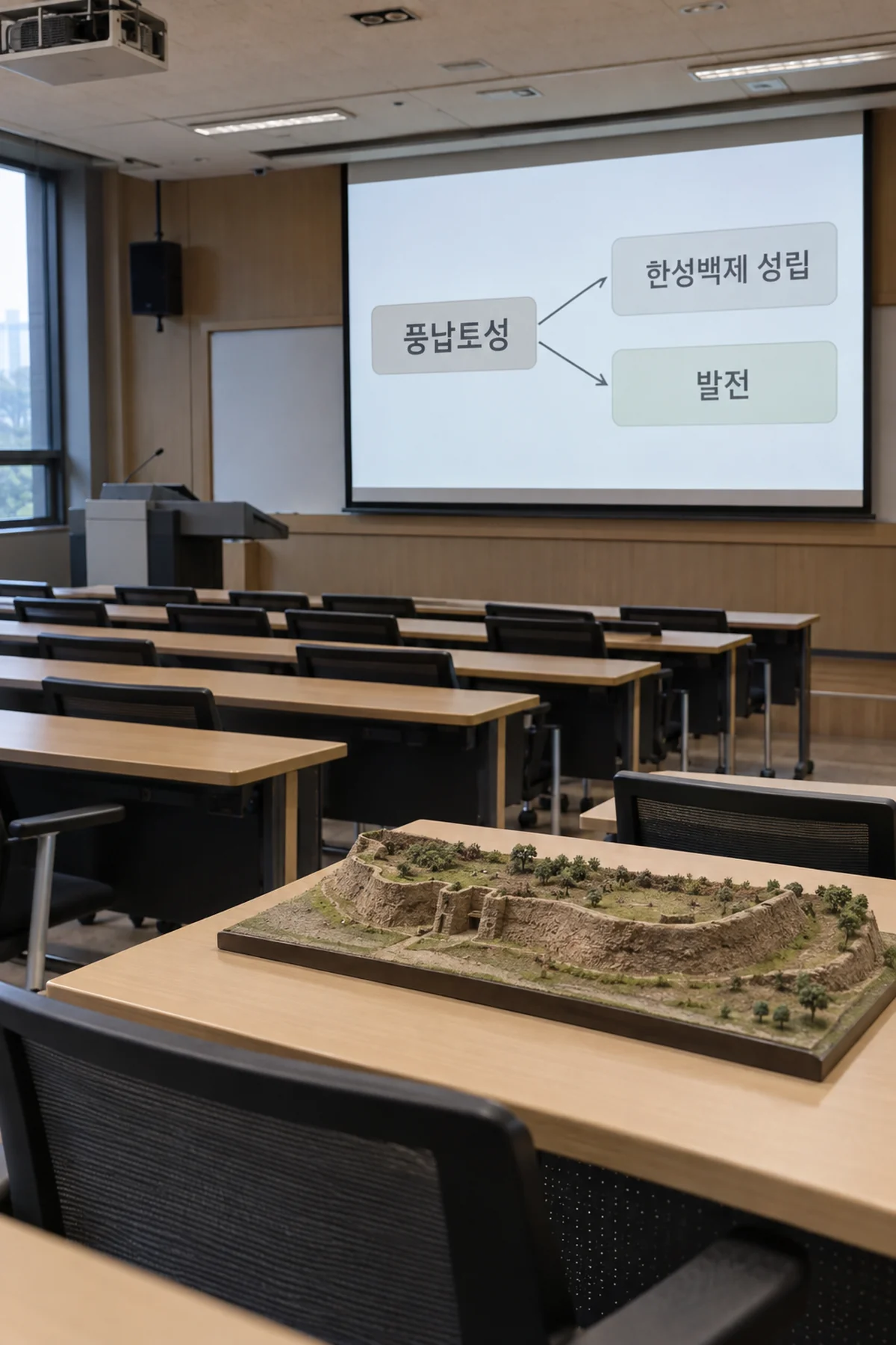 풍납토성 유적과 한성백제 국가 형성의 연결을 보여주는 발표 화면