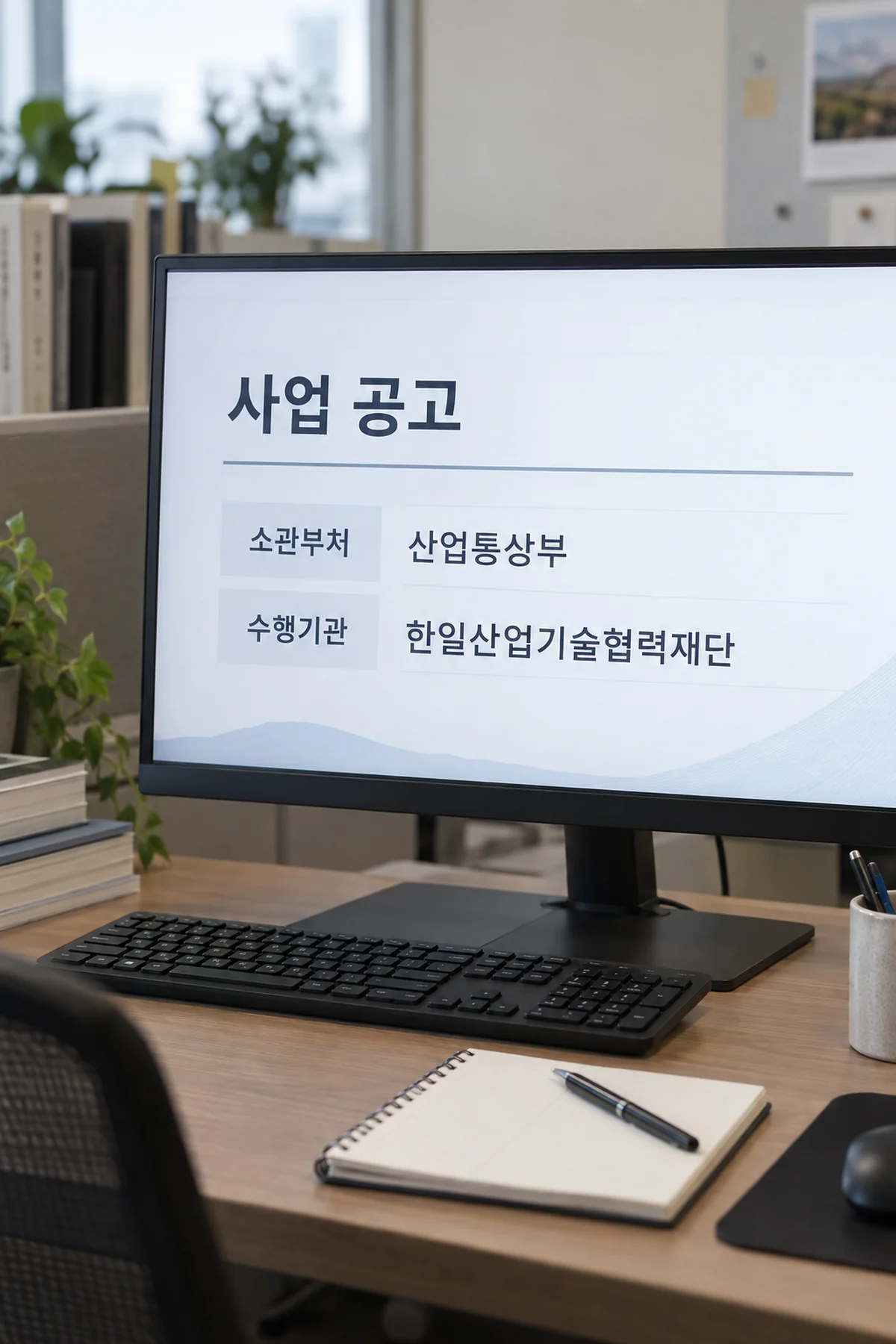 소관부처 안내와 수행기관 표기를 확인하는 사무용 문서 화면