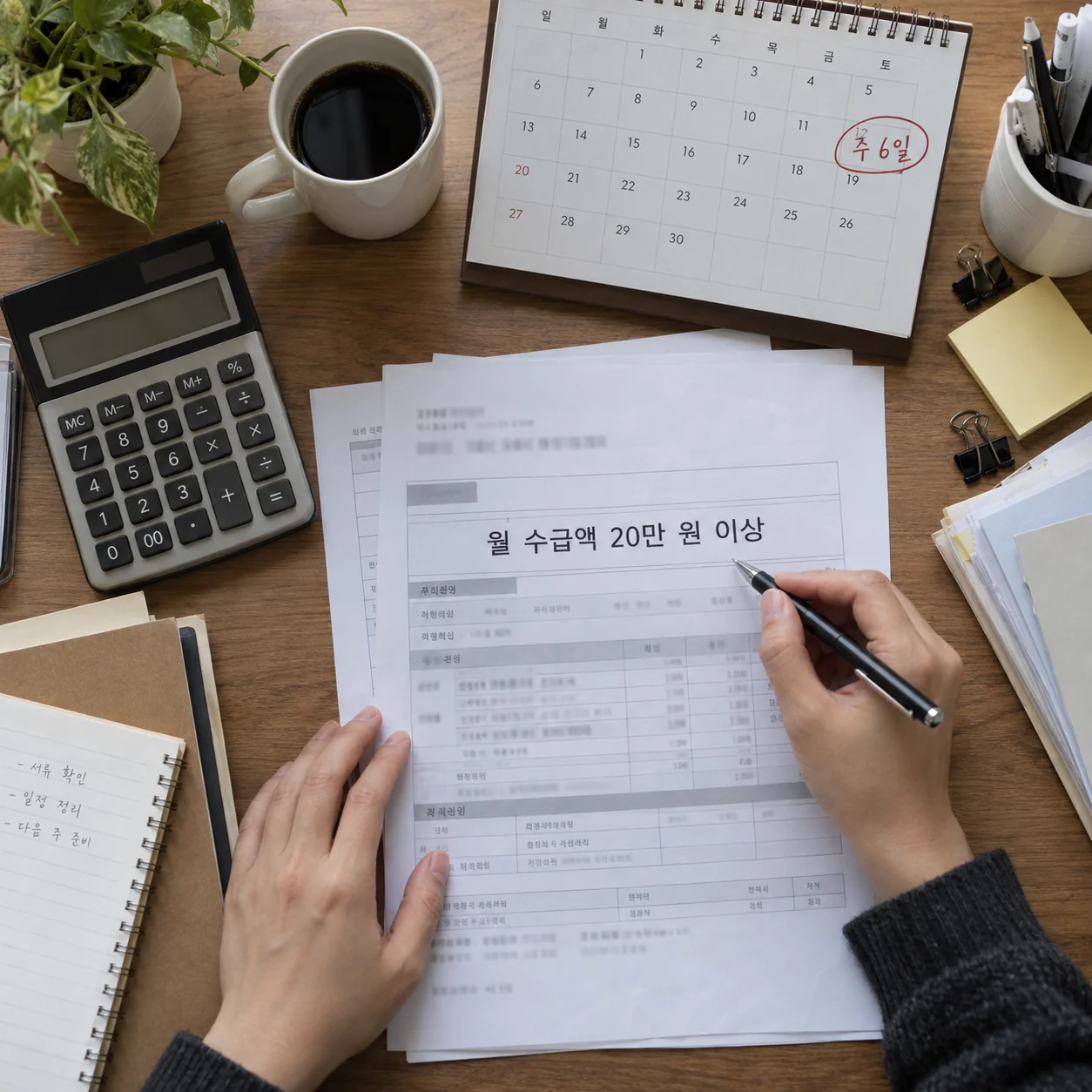 지급일수와 월 수급액을 구분한 정책 안내 자료
