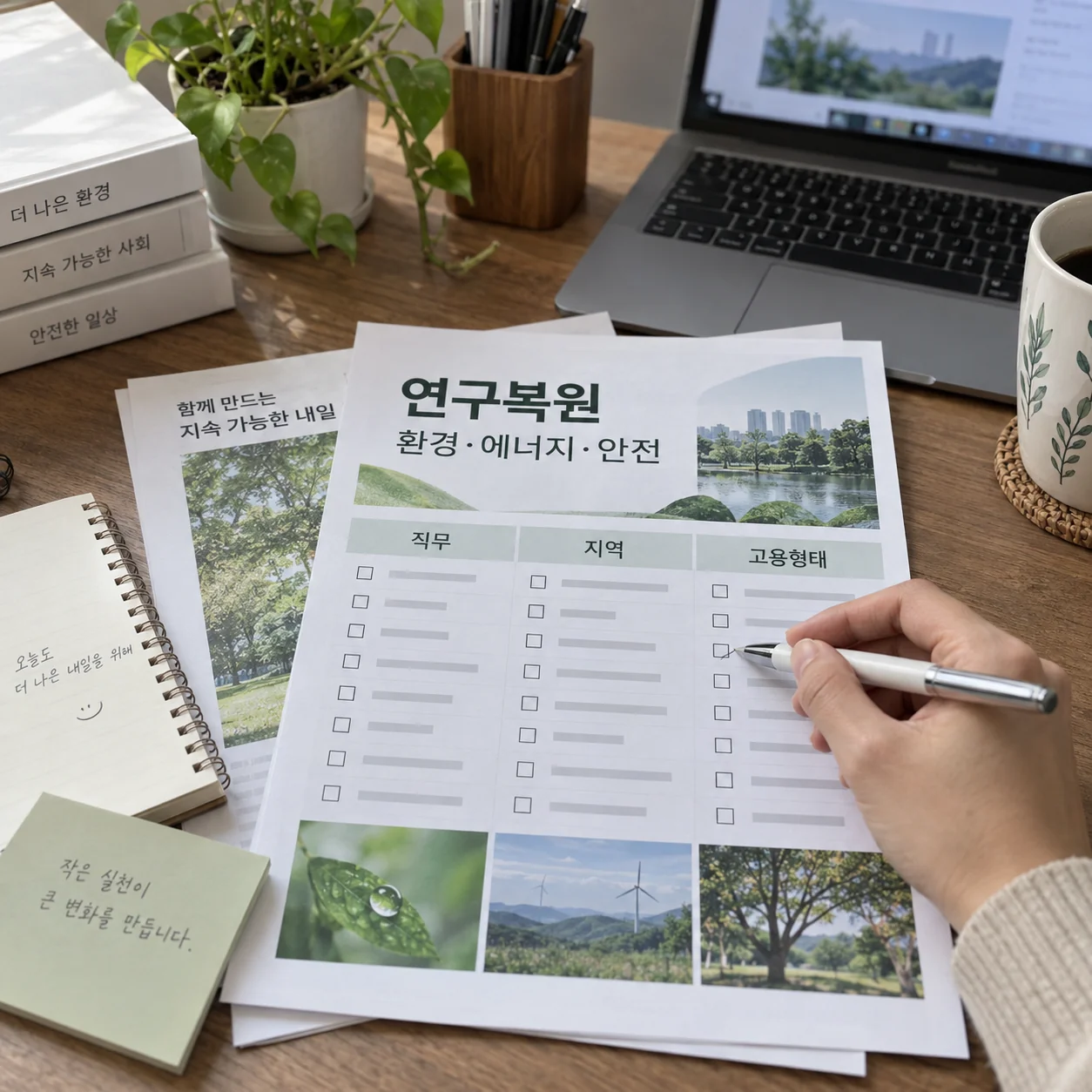 연구복원 직무와 환경 분야 분류를 비교하는 메모