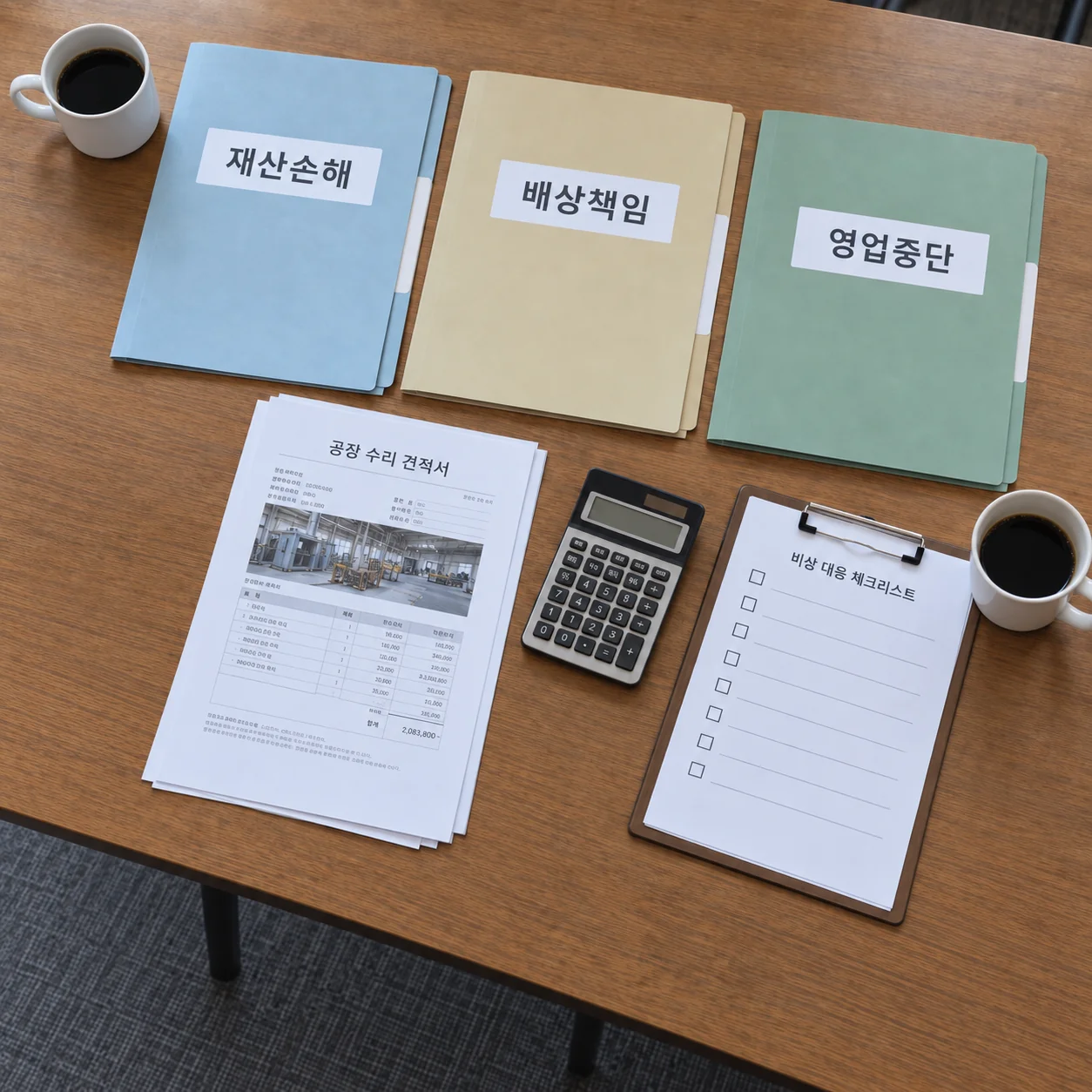 재산손해와 배상책임, 영업중단 조건을 구분해 점검하는 기업 문서