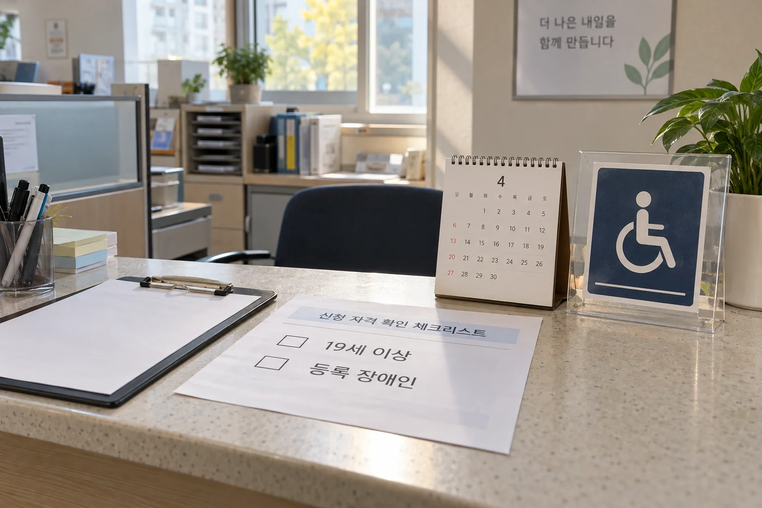 평생교육 이용권 신청 요건을 확인하는 서류와 달력
