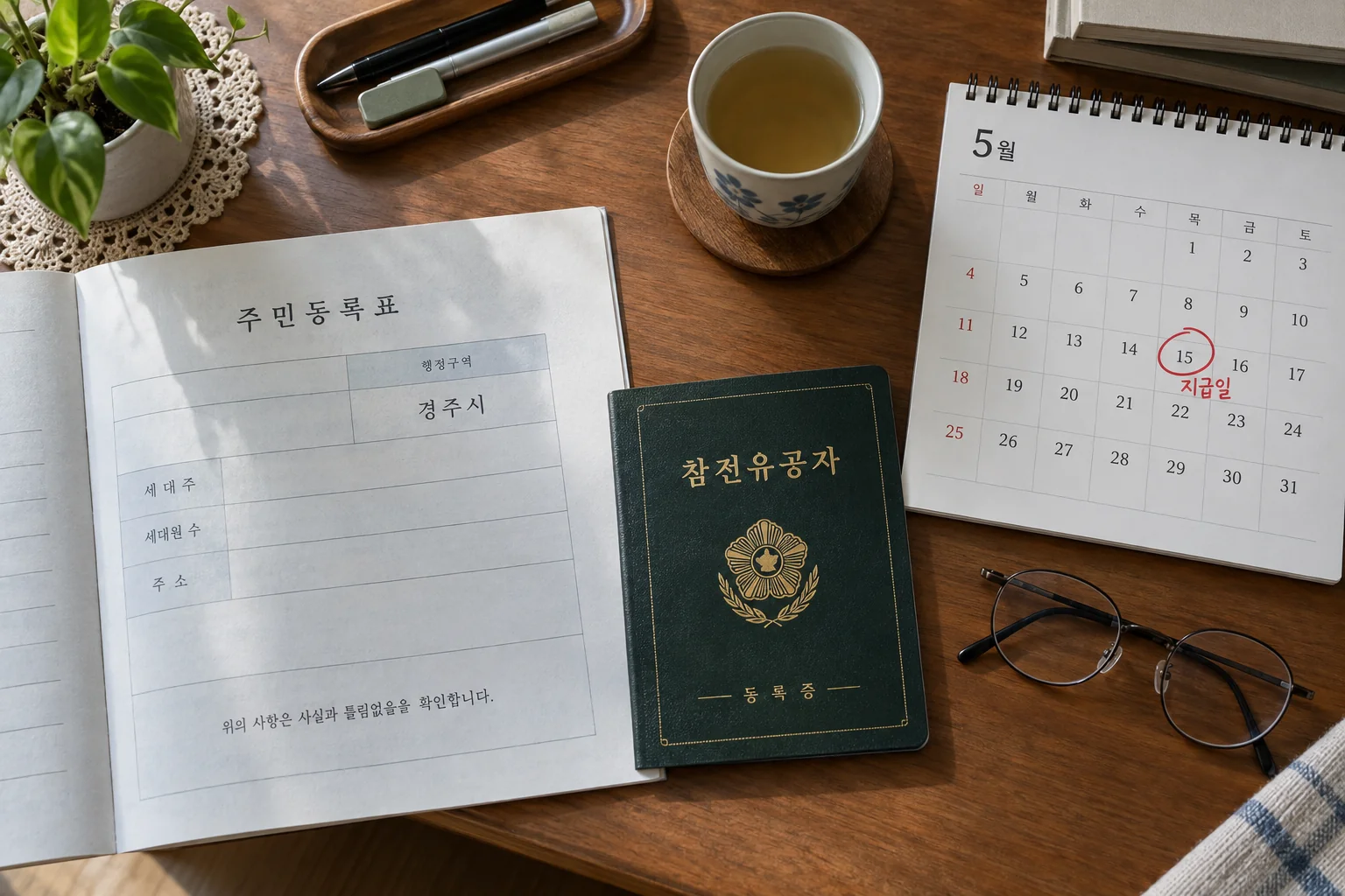 경주시 주소 요건과 참전유공자 등록을 확인하는 서류