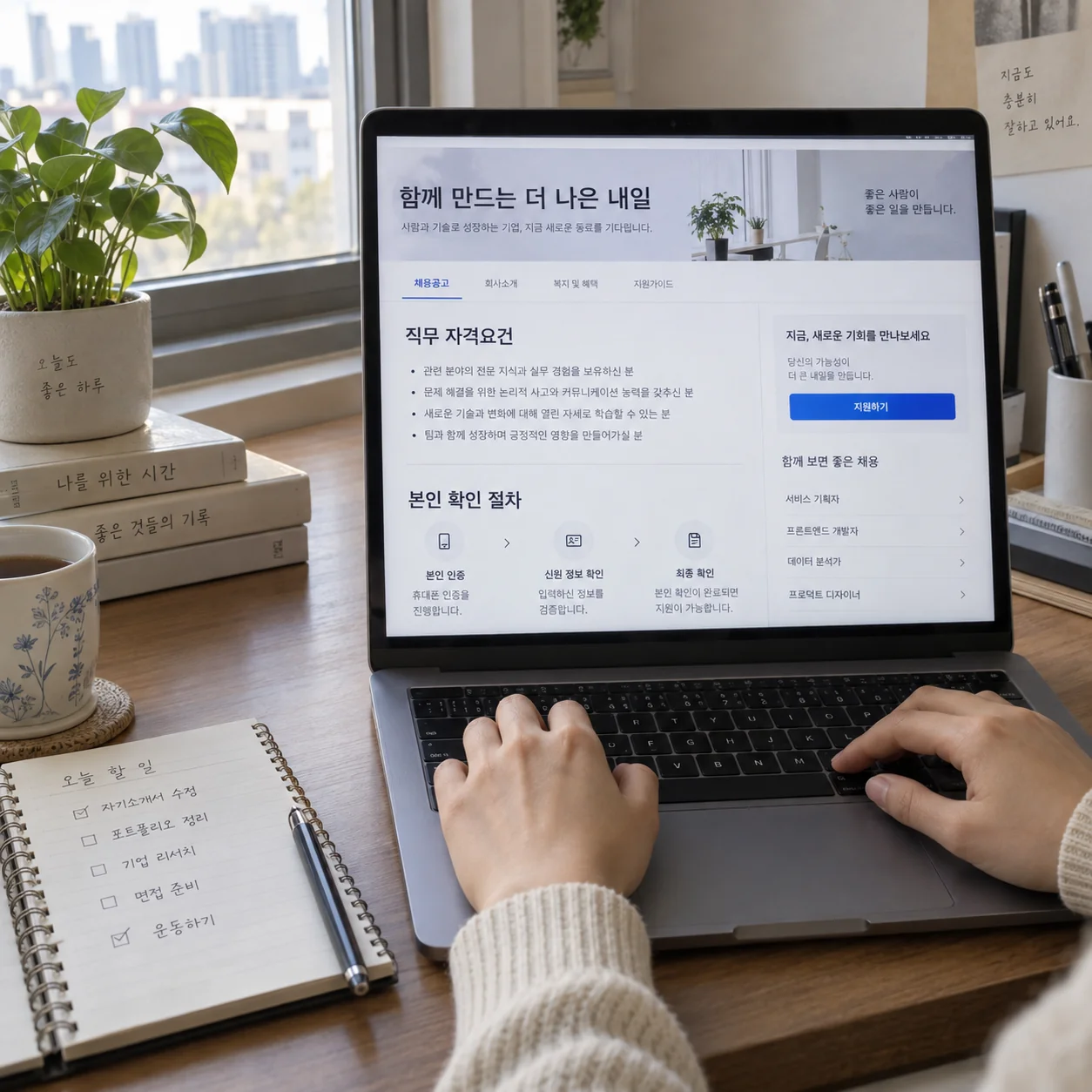 IT 채용 공고의 역량 요건과 본인 확인 절차를 나눠 읽는 지원자