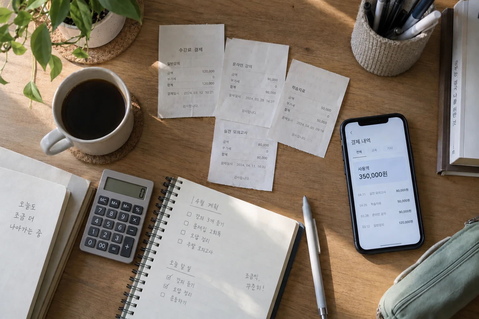 기존 이용권 사용액 35만원 전액을 확인하는 모습