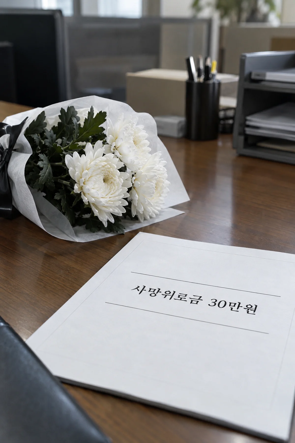 국가유공자 사망위로금 30만원 안내를 살피는 서류