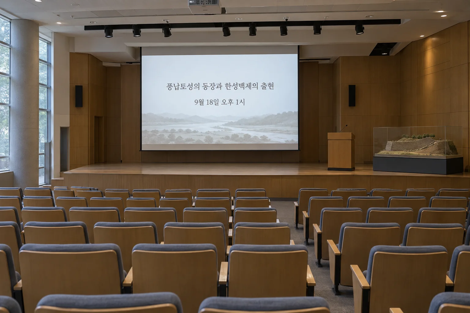 국립고궁박물관 별관 강당에서 열릴 풍납토성 학술대회 안내 장면