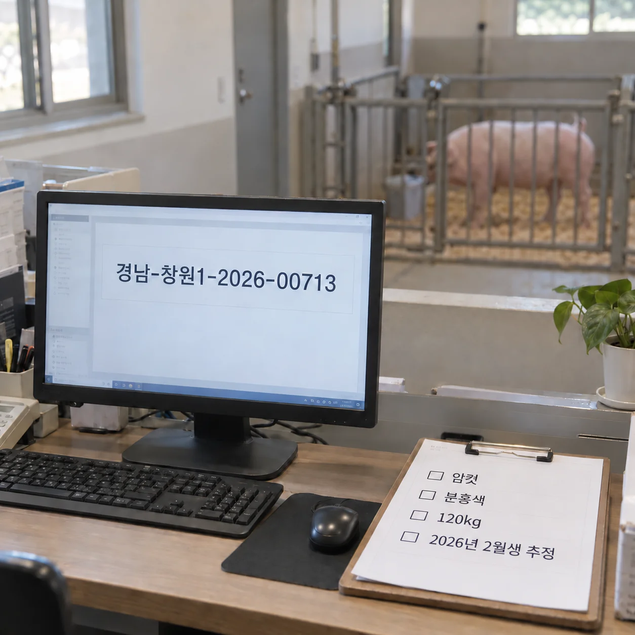 보호센터에서 공고번호와 개체 정보를 확인하는 기록 화면