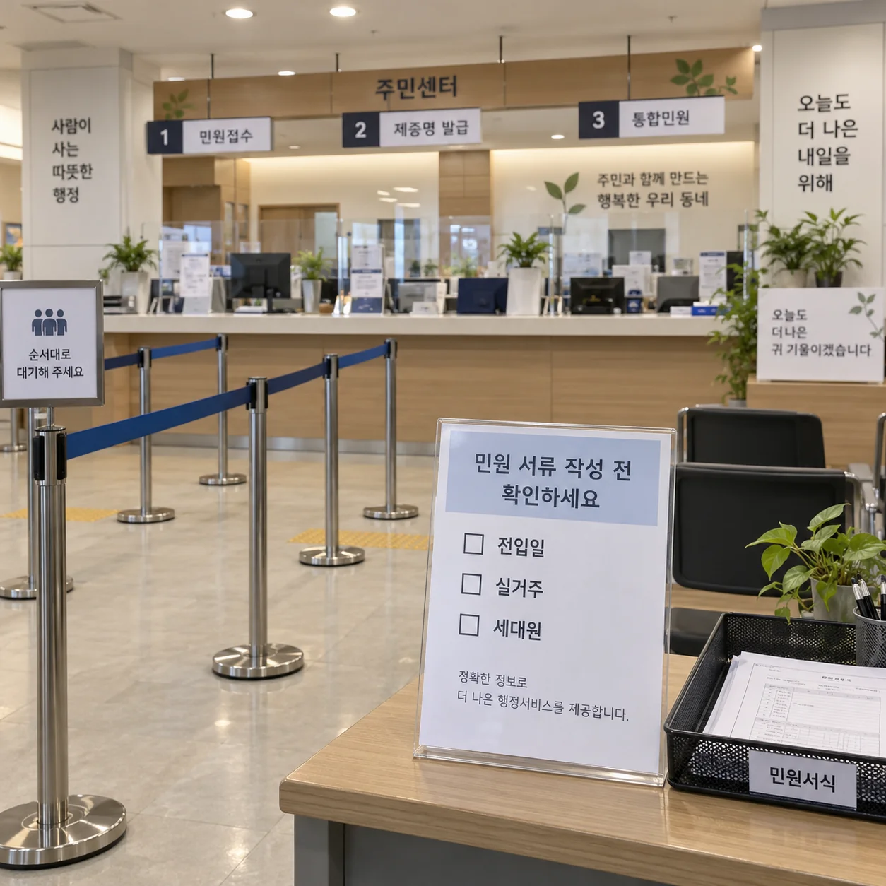 방문 신청 전 필요한 정보를 점검하는 민원 안내 창구
