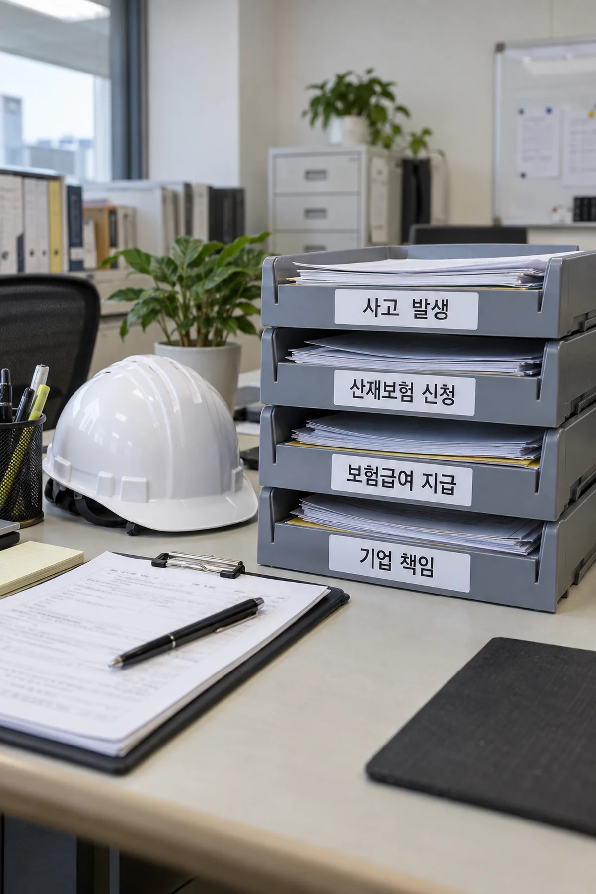 사고 발생부터 보험급여 지급까지 분리한 업무 흐름도