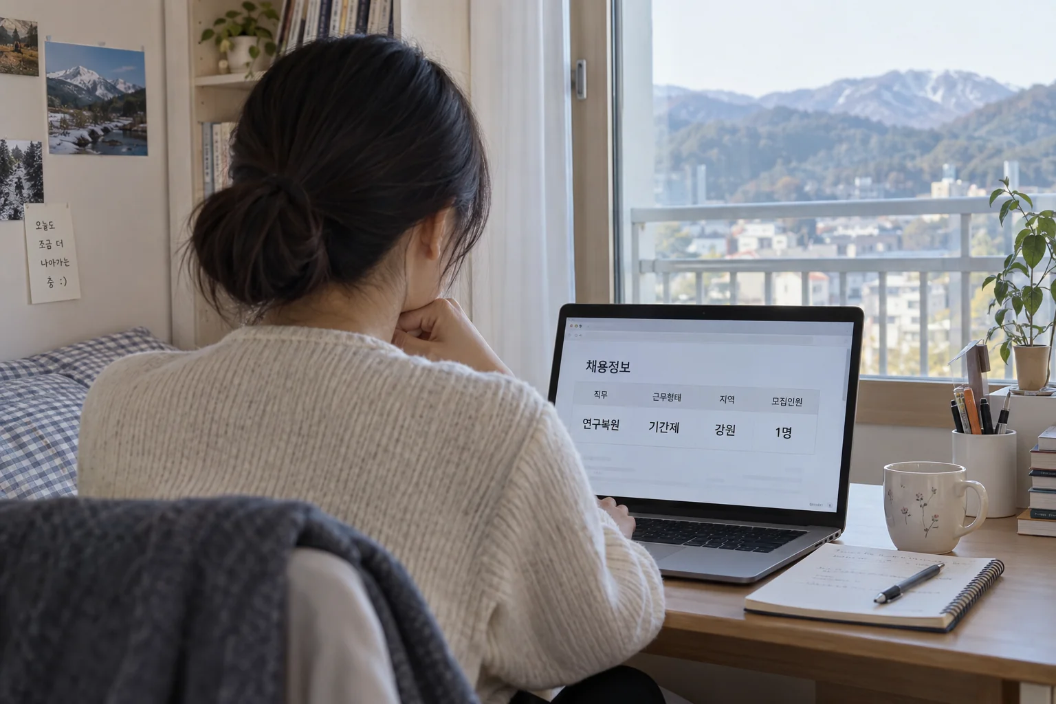 강원 지역 연구복원 기간제 채용 조건을 확인하는 지원자